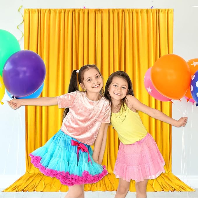 10ft x 10ft Gold Yellow Backdrop Curtains - Image 6