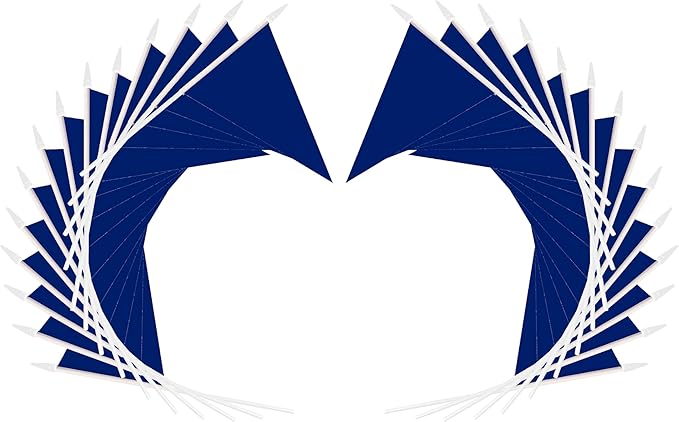 12 Pack Dark Blue Pennant Flags Small Mini Hand Held Solid Color Pennant On - Image 3