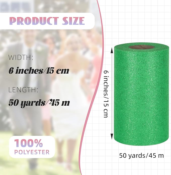 Glitter Tulle Rolls 6" by 50 Yards - Image 4