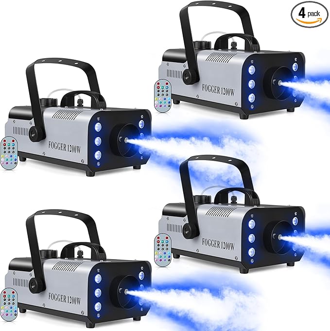 1200W RGB Fog Machine, 6 Colorful LED Lights by Oloaxolx