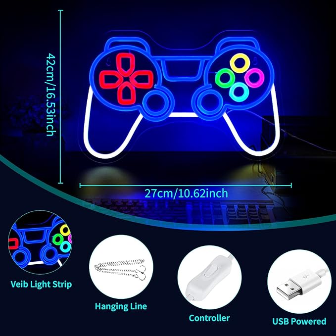 Game Neon Signs for Wall Decor Gaming Controller LED Neon Sign for Game Room - Image 2