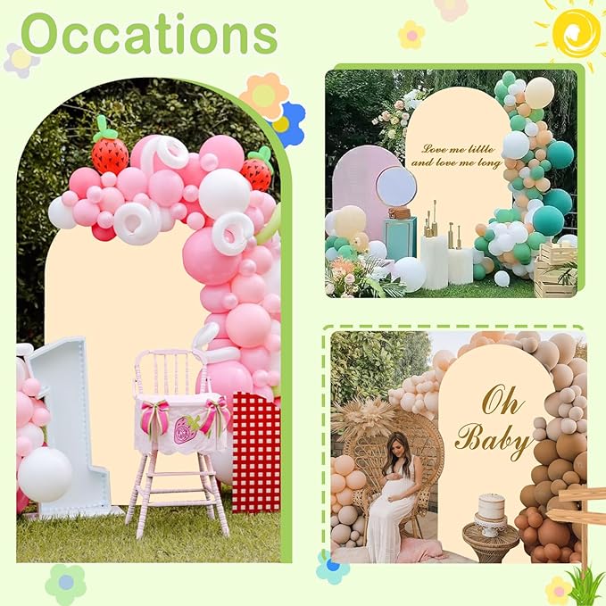 Beige Arch Cover 7.2ft Arch Backdrop Cover Spandex Fitted Wedding Arch Covers - Image 4