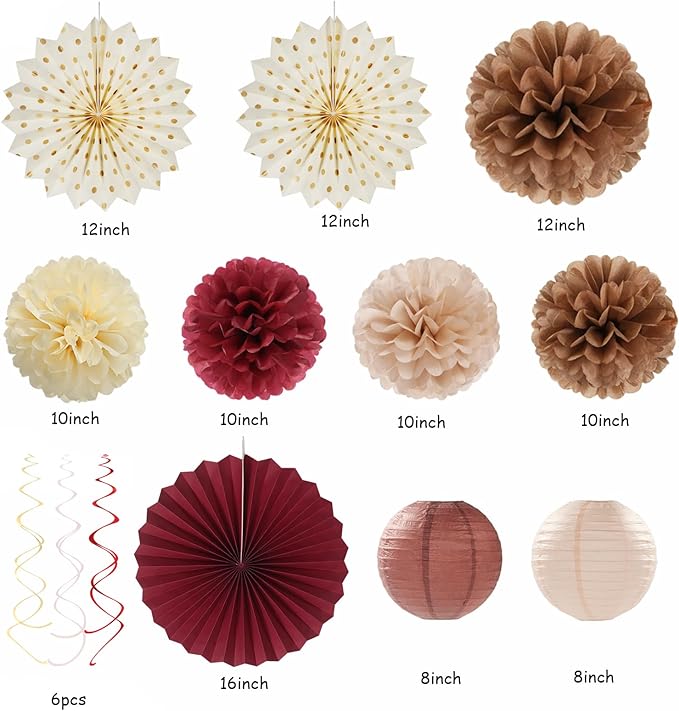 Brown Burgundy Champagne Dusty-Pink Party-Decorations - Image 2