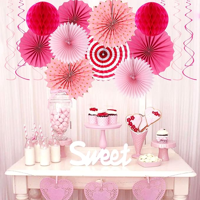 Hot-Pink Rose Red Party-Decorations - Image 4