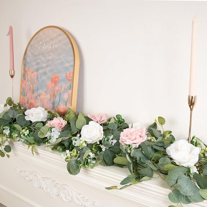 N&T NIETING 4 Pack Artificial Eucalyptus Leaf Garland, Faux Greenery Garland - Image 4