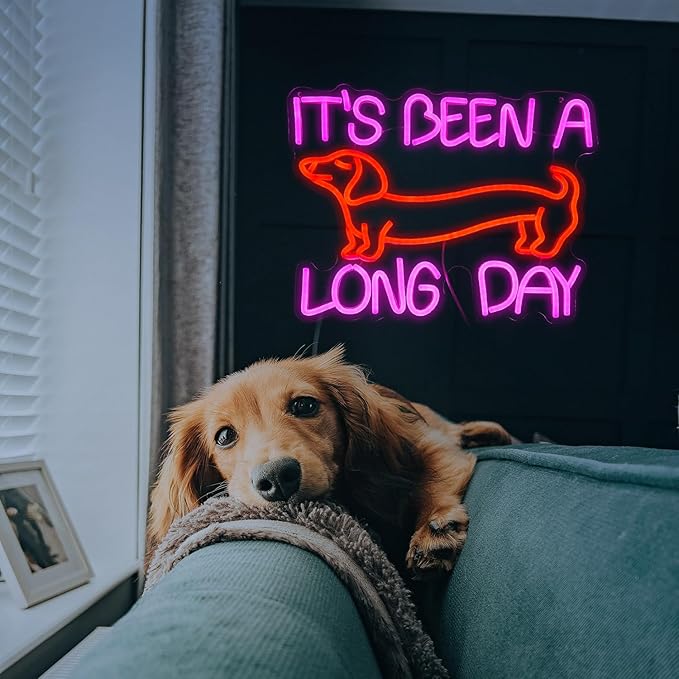 Dimmable Dog Neon Sign Pink It’s Been A Long Day Neon Light - Image 6