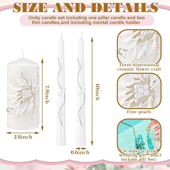 Irenare Unity Candles with Holder - Image 3