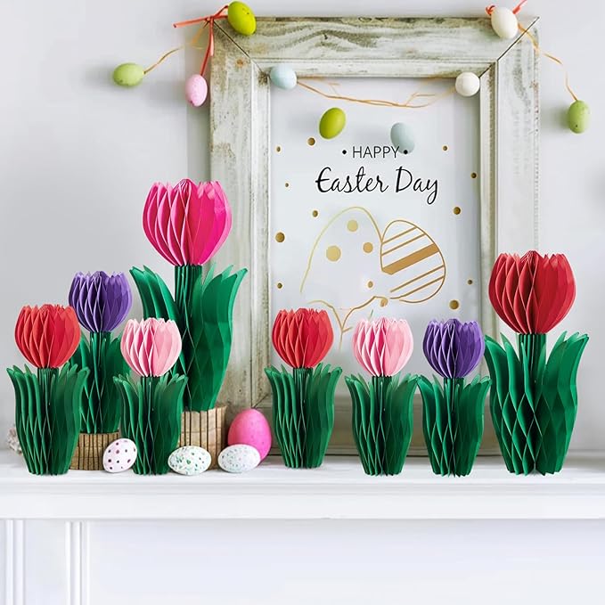 SUNBEAUTY 8 PCS Flower Honeycomb Decoration - Image 5