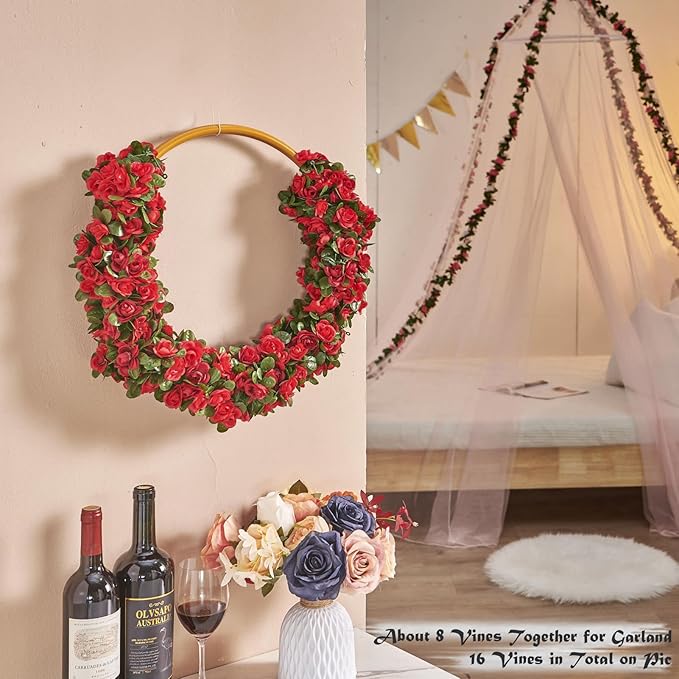 6 Pcs x 8.2 ft Flower Garland Artificial Rose Vine Flowers - Image 4