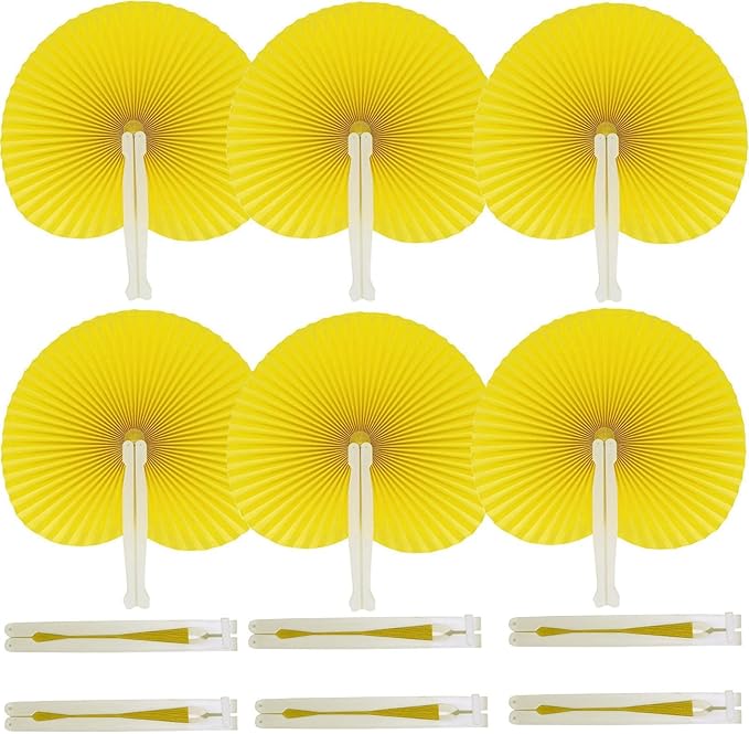 12 Packs Decorative Paper Folding Hand Fans Handheld by Bestage