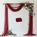 Wokceer Burgundy Wedding Arch Draping Fabric Backdrop 3 Panels 28.7" X 20FT by Wokceer