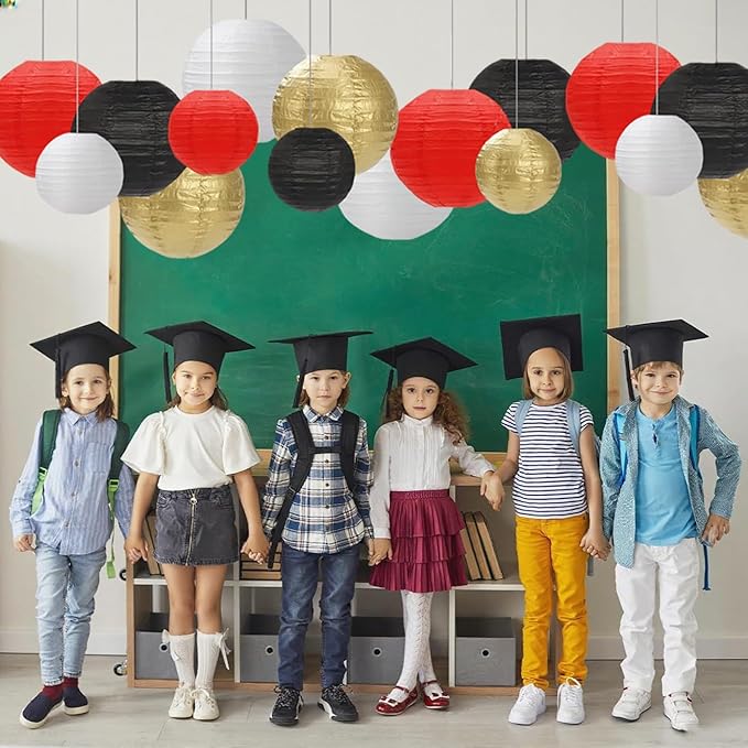 Black Red White Paper Lanterns Decorative 12pcs Party Hanging Decorations - Image 5