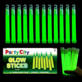 Party City Green Glow Sticks Bulk Pack 6”- 25pk Glow in the Dark Sticks by PartyCity