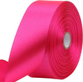 Hot Pink Solid Satin Ribbon 1-1/2 Inch 50 Yards Solid Polyester Fabric Ribbon by Riunbb