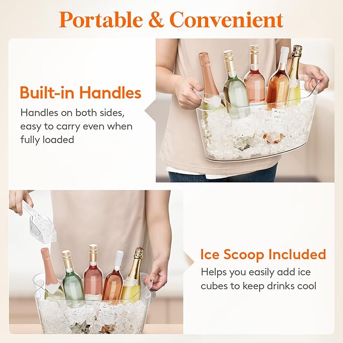 Lifewit 6.5L Ice Bucket for Parties 2 Pcs, Portable Drink Bucket for Cocktail - Image 6