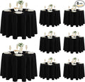 Fitable 8 Pack Round Tablecloths: Stain Resistant Wrinkle Free Circle Table by Fitable