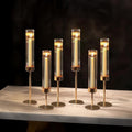 NUPTIO Hurricane Candle Holder for Centerpiece: Set of 6 Tall Candle Stick by Nuptio