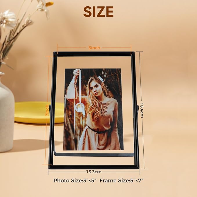 Black Floating Frame, For Picture 4x6, Tabletop Shelf Photo Frame, Classy Gift - Image 2