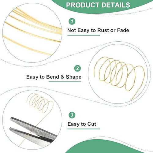 0.3 mm/28 Gauge Copper Wire for Jewelry Making, 49.2FT Copper Beading Craft - Image 2