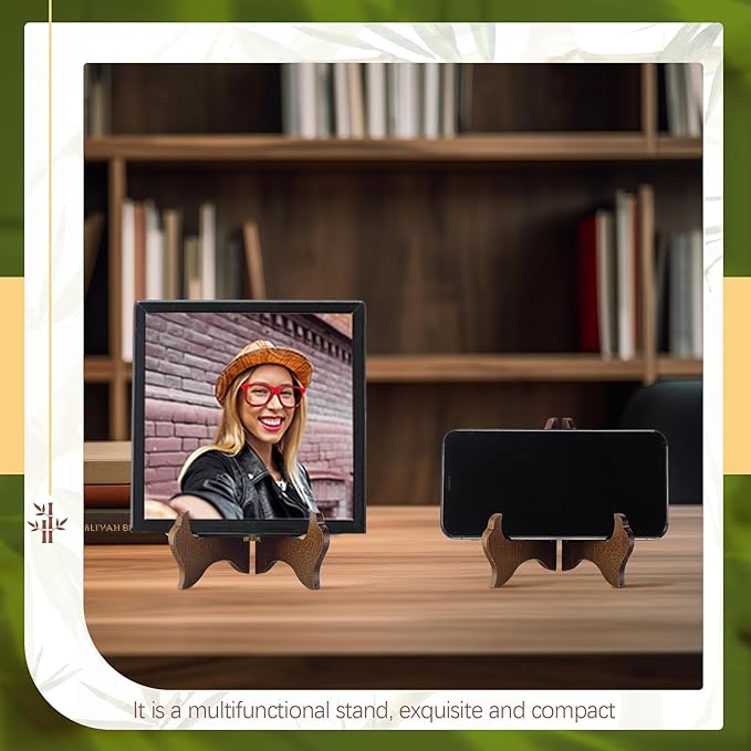 Tatuo 4 Packs Wooden Display Stand Decorative Plate Stands - Image 5