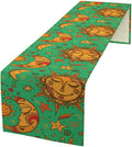 Boho Moon Table Runner, Phase of The Moon Star Sun Cartoon Pattern Table Runner by ShiTingYu
