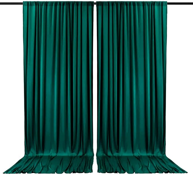 2 Panels Deep Green Backdrop Curtain, 10 x 7 Feet Background Curtains by Zankubom