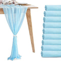 10 Pack 10ft Baby Blue Chiffon Table Runners Wedding Table Runner Sheer by VZZNN