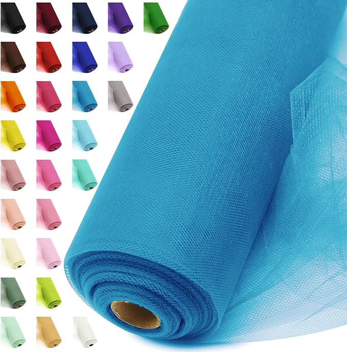 54" by 20 Yards Tulle Fabric Rolls Turquoise Tulle Ribbon Tutu Spool Bolt by AblemeDeco