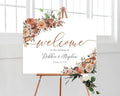 Personalized Wedding Welcome Sign, Autumn Terracotta Boho Wedding Sign Signage by CENOVACY