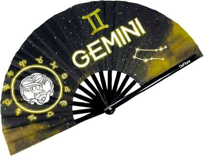 DeFlare | Cosmic Zodiac Rave Fan | Zodiac Sign Hand Fan | Astrology Rave Fan | by DeFlare-RaveFestivalFans