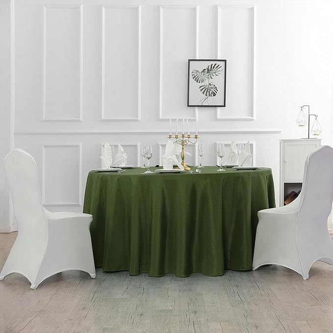 120 inch Round Tablecloth Washable Polyester Table Cloth Decorative Table Cover - Image 6