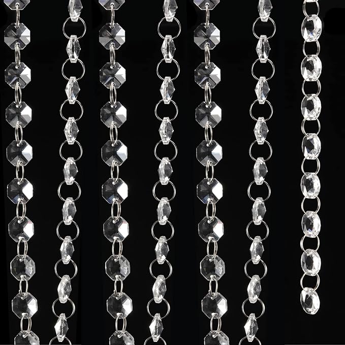 JOIKIT 52 Feet K9 Crystal Garland Strands, 14mm Crystal Chandelier String Beads - Image 3