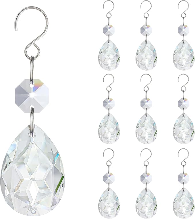 H&D HYALINE & DORA 3Inch Crystal Suncatcher Bauhinia Prisms Pendants 10Pcs by HDHYALINEDORA