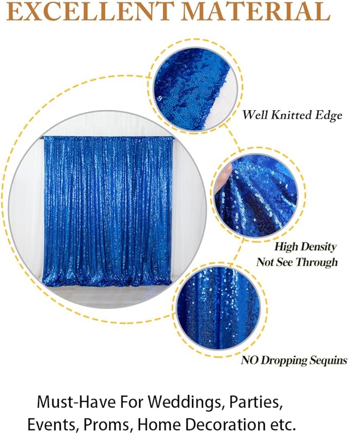 ShinyBeauty Royal Blue Sequin Backdrop 10FTx10FT Photo Backdrop - Image 7