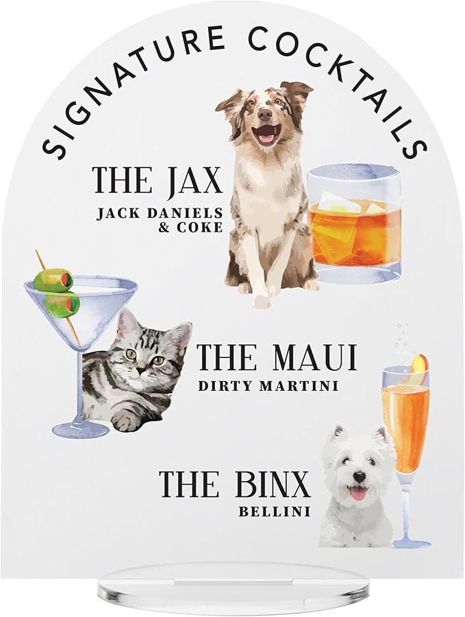 Pet Signature Drink Wedding Signs by Elation+Factory+Co.