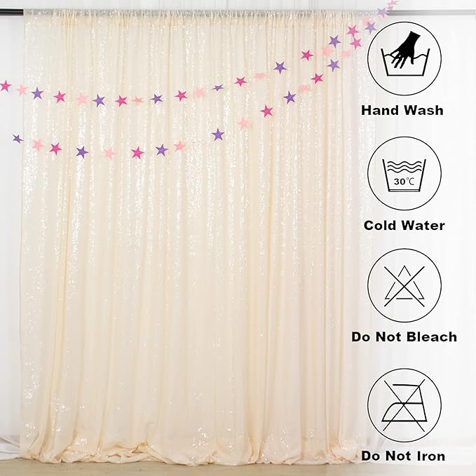 ShiDianYi 4FTX6FT-Ivory-SEQUIN Photo Backdrop, Photography Background Ivory - Image 7
