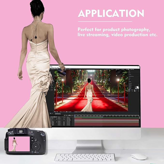 Pink Photography Backdrops for Photoshoot, Photo Booth Video Shooting Photo - Image 2