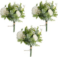 Meldel 3 Pcs Bouquet Rose Artificial Fake Flowers Eucalyptus Plants Faux Silk by Meldel