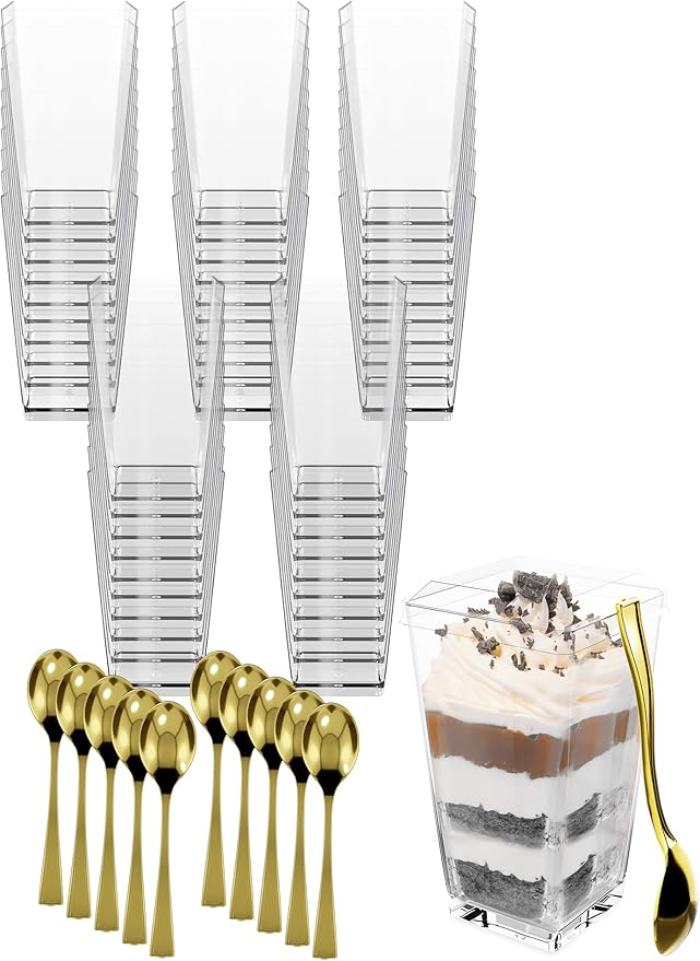 100 Pack 3 oz Mini Dessert Cups by CATERTOPIA