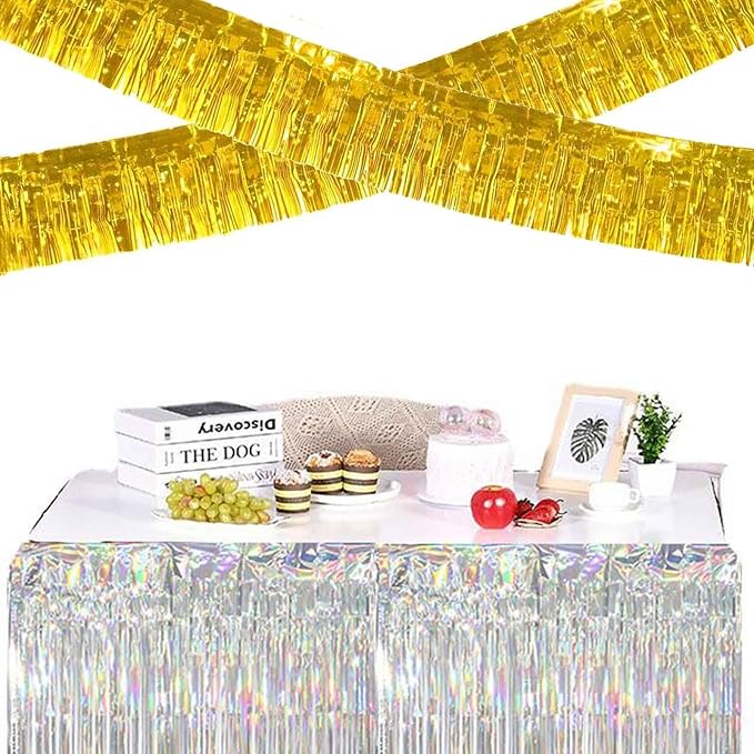 We Moment 6 Pack 10 Feet Gold Foil Fringe Garland Streamers Metallic Tinsel - Image 3