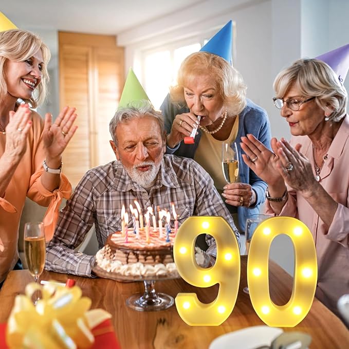 90th Birthday Decorations for Women Men, Happy 90 Birthday Decorations for - Image 6
