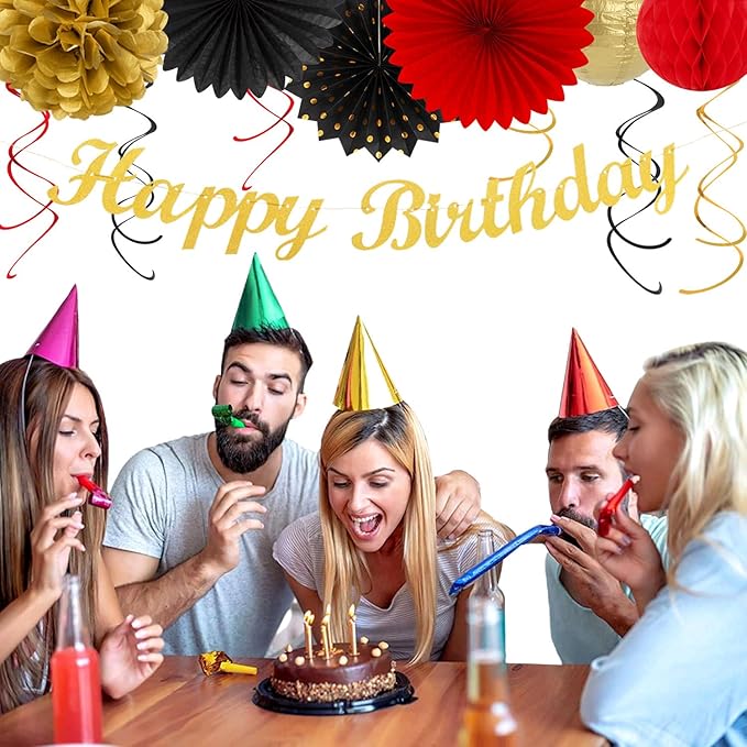 Red-Black Gold Casino-Theme Birthday Party-Decorations - Image 7