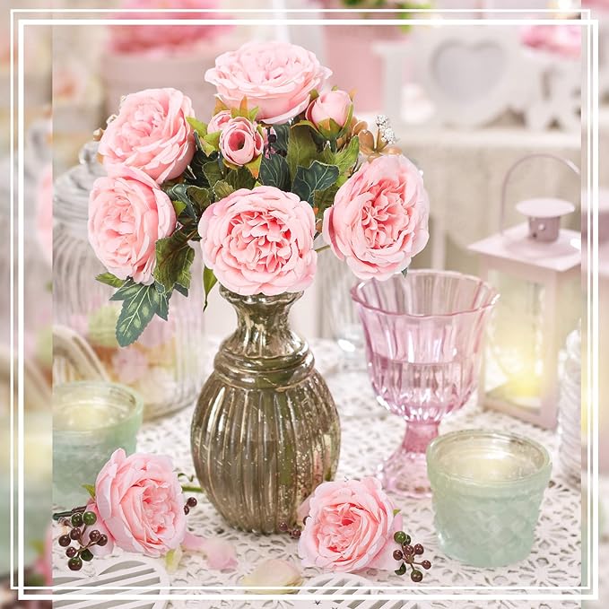8 Bundles Artificial Peonies Flowers Boho Faux Flowers Arrangements Artificial - Image 4