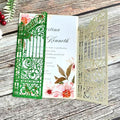 MillaSaw Glitter Green Gate Invitation Sleeve, Laser Cut Catle Invitation by MillaSaw