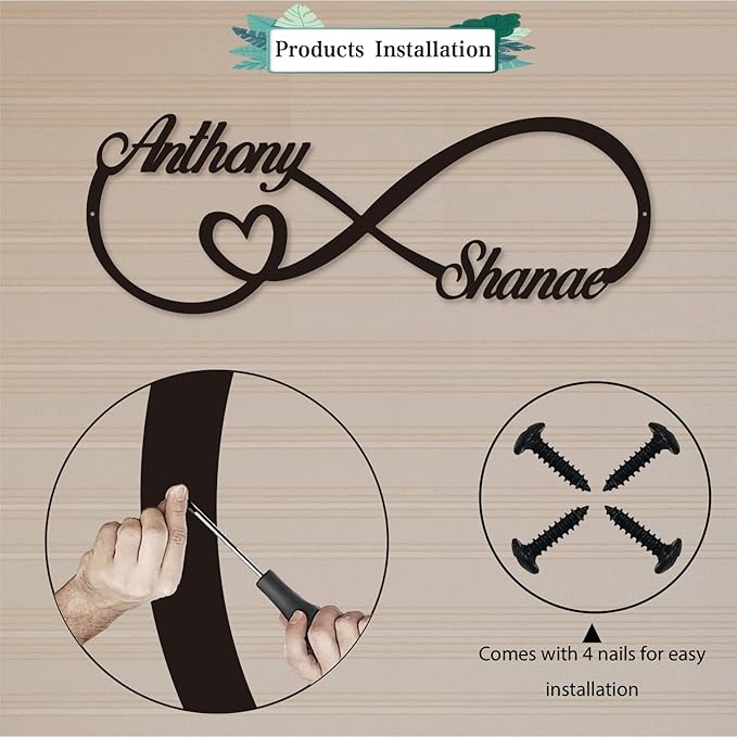 Personalized Infinity Symbol, Metal Love Sign, Custom Family Name Established - Image 7