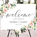 Personalized Wedding Welcome Sign, Welcome To Our Wedding Sign, Blush Pink by CENOVACY
