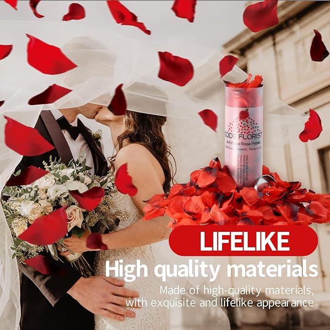 CODE FLORIST 1500 PCS Dark-Red Silk Rose Petals - Image 3