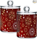 Gredecor Christmas Winter Qtip Holder Dispenser 2 Pack Gold and White by Gredecor