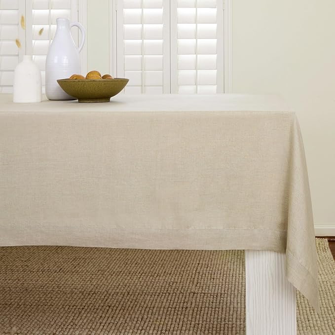 Solino Home Linen Natural Tablecloth 60 x 102 Inch by SolinoHome