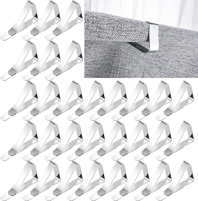 60pcs Tablecloth Clips, Heavy Duty Picnic Table Clips, Stainless Steel Table by DHYLRICHER